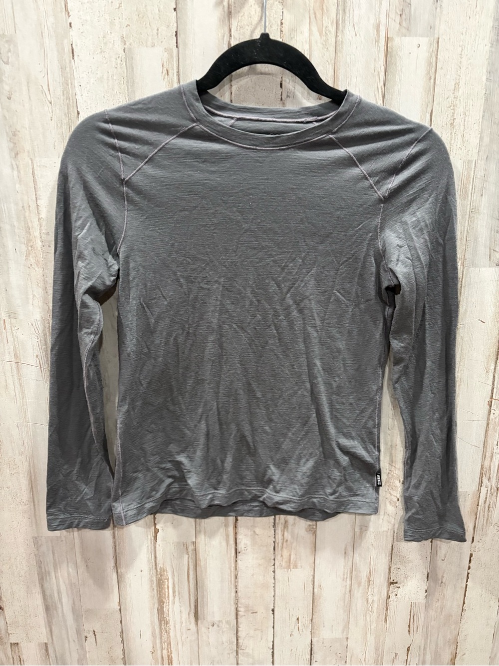 REI Co-op Kids 100% Merino Wool Long Sleeve Base Layer Shirt Gray Medium 10-12